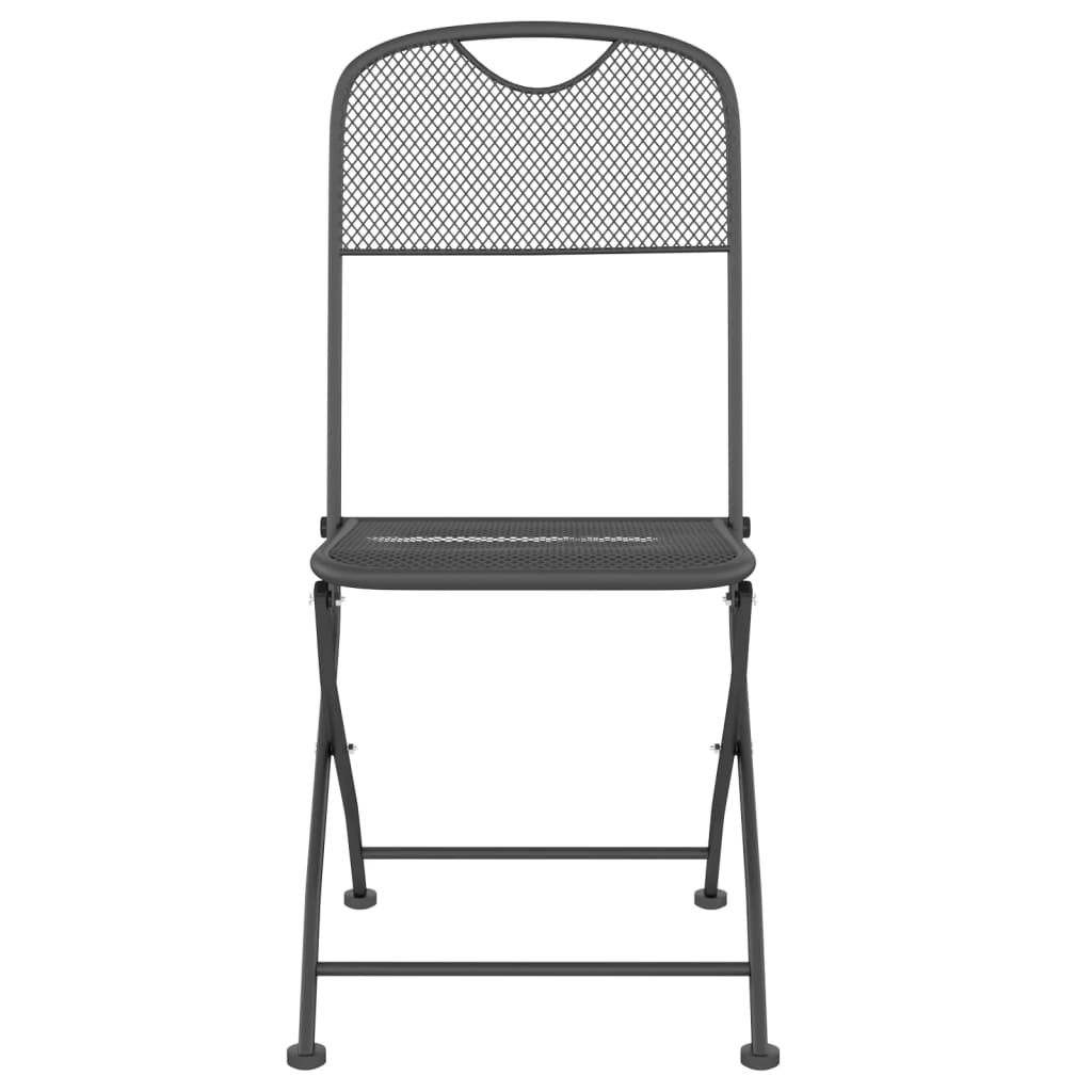 Folding Patio Chairs 4 Pcs Expanded Metal Mesh Anthracite