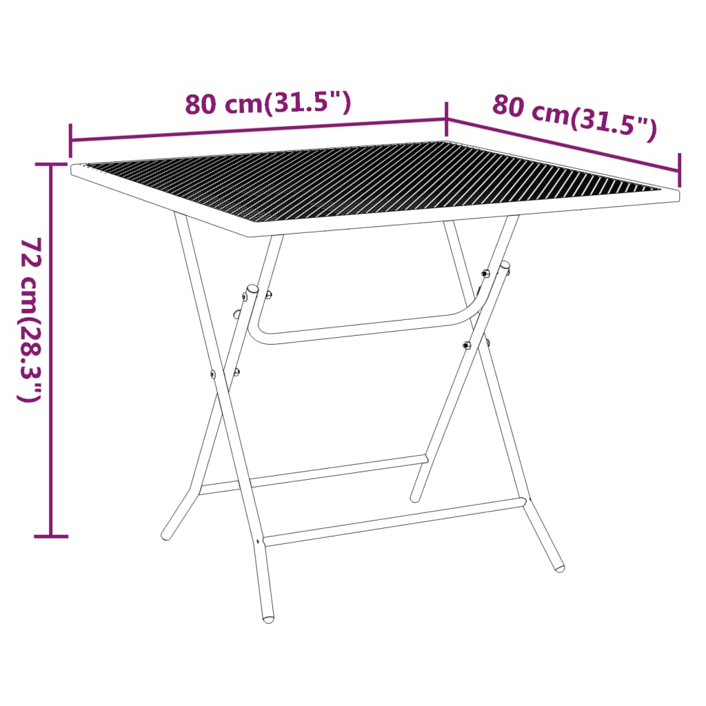 Patio Table Expanded Metal Mesh Anthracite