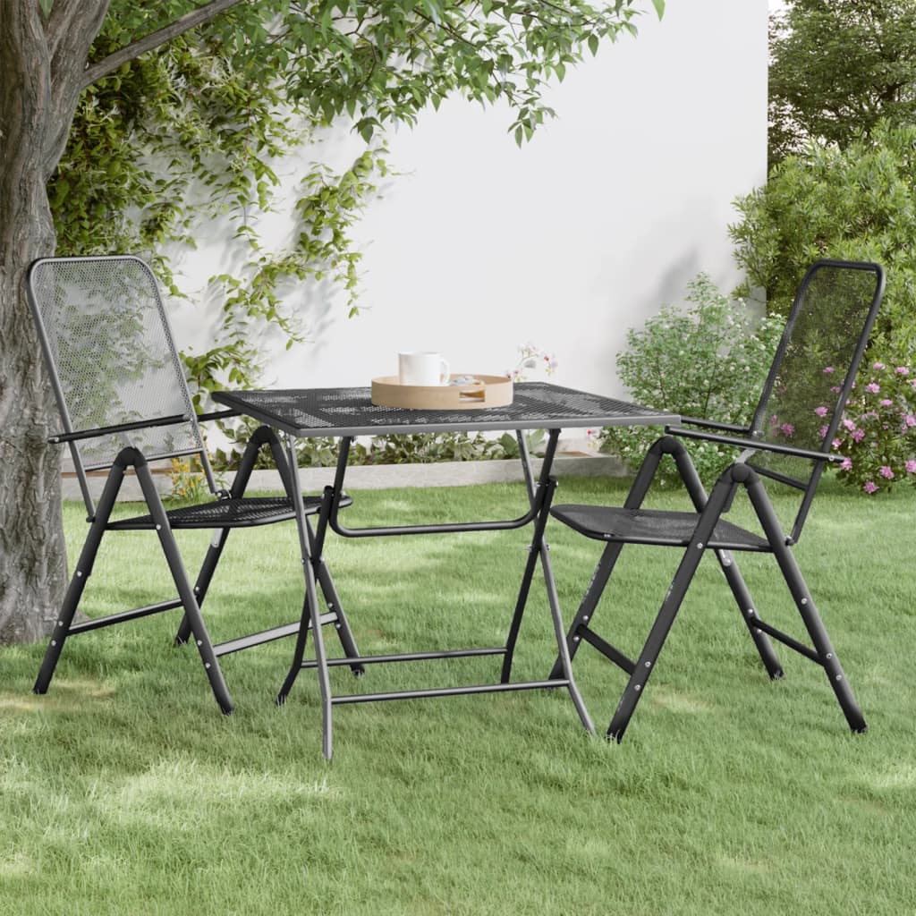 Patio Table Expanded Metal Mesh Anthracite