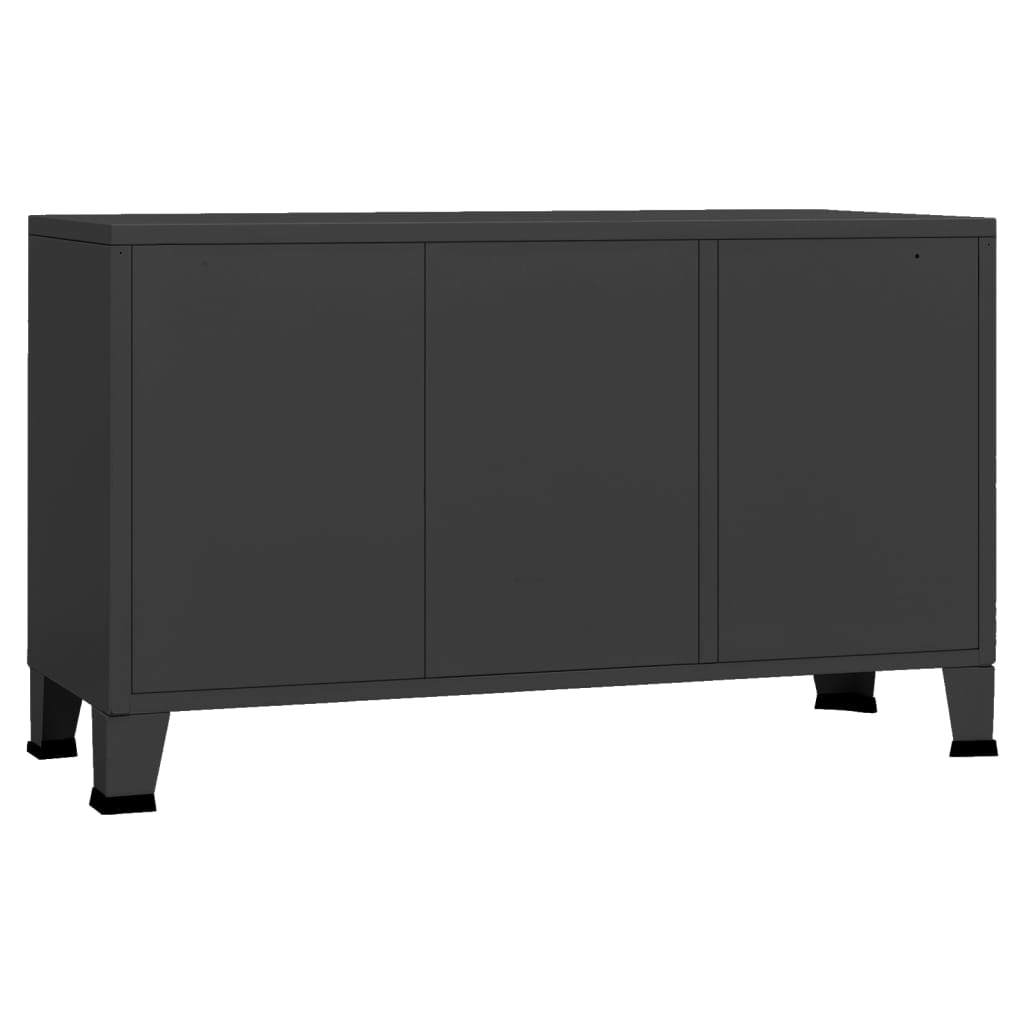 Industrial Sideboard 41.3&quot;X13.8&quot;X24.4&quot; Metal And Glass