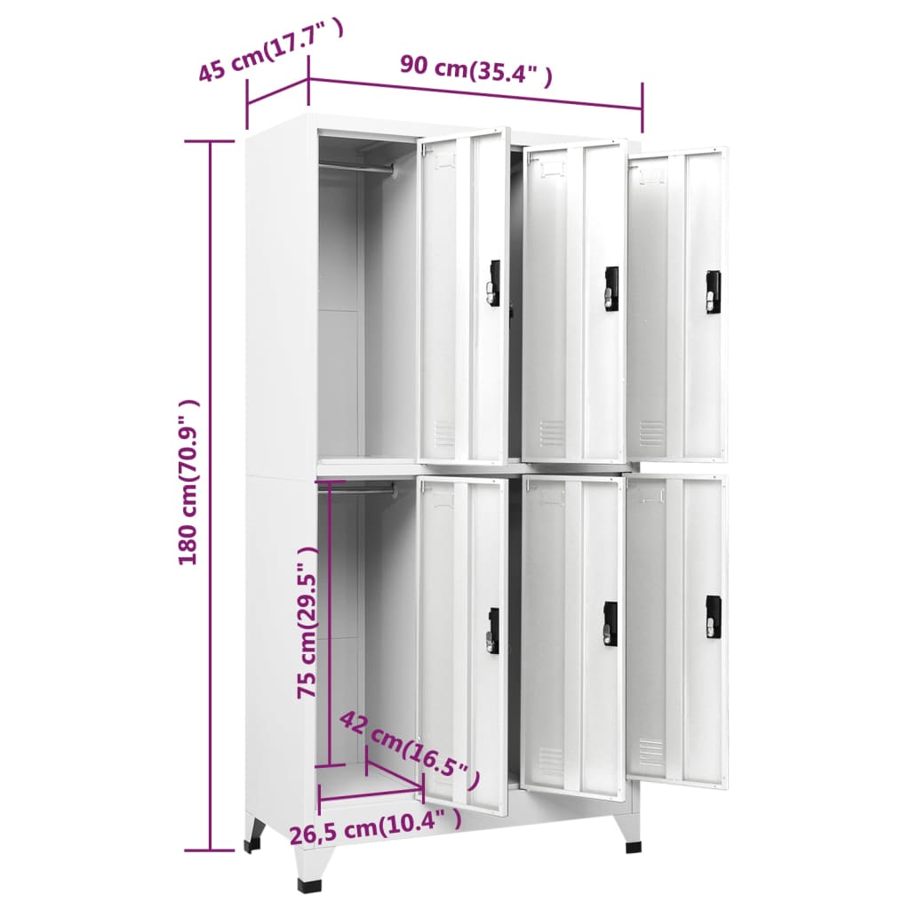 Locker Cabinet 35.4&quot;X17.7&quot;X70.9&quot; Steel