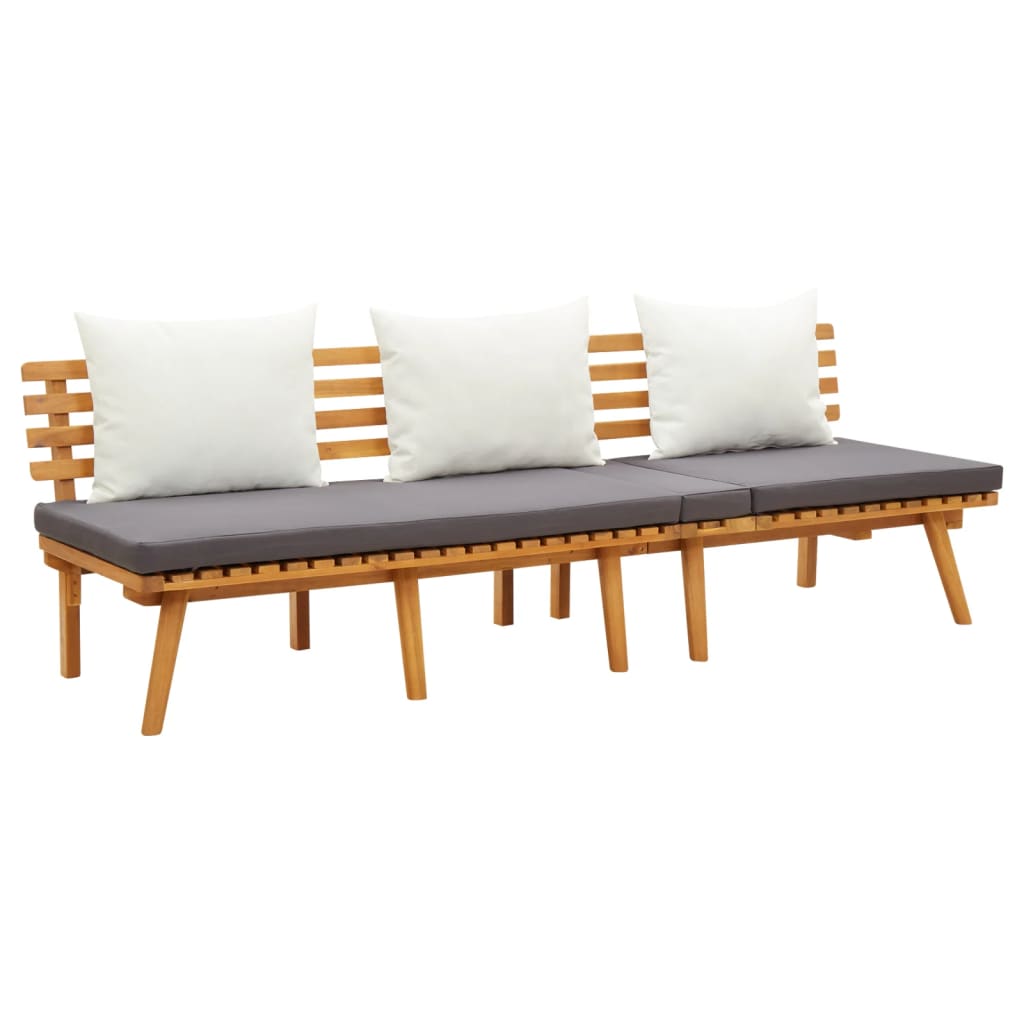 3 Piece Patio Lounge Set With Cushions Solid Acacia Wood