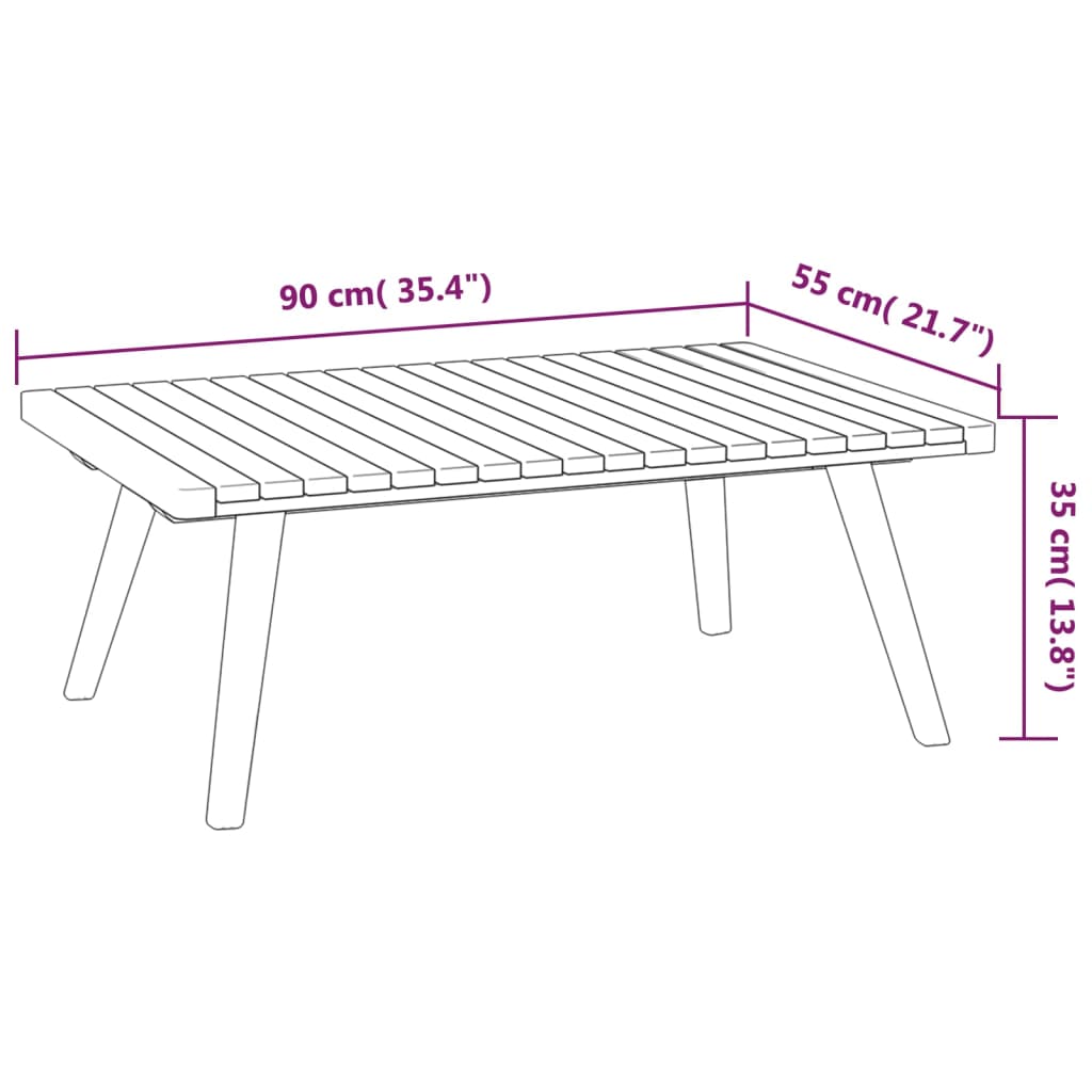 3 Piece Patio Lounge Set With Cushions Solid Acacia Wood