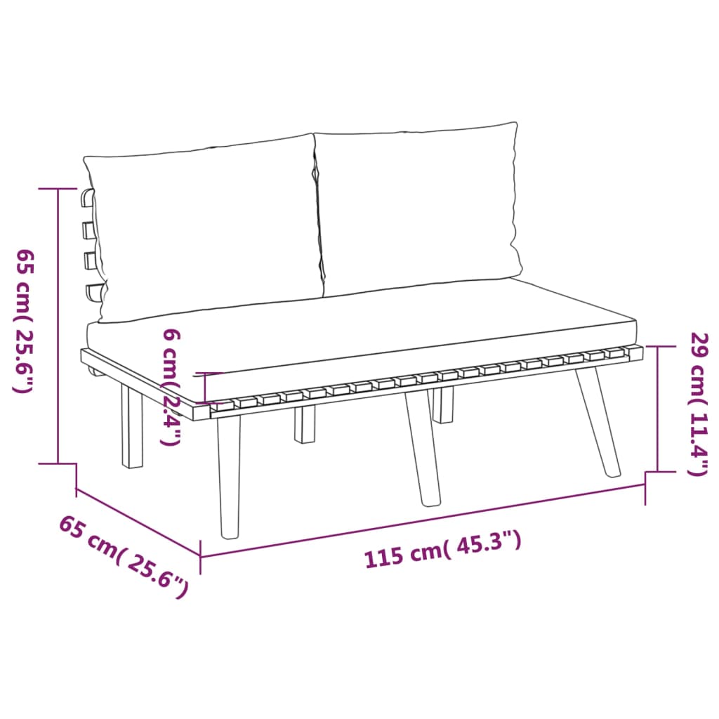 8 Piece Patio Lounge Set With Cushions Solid Acacia Wood