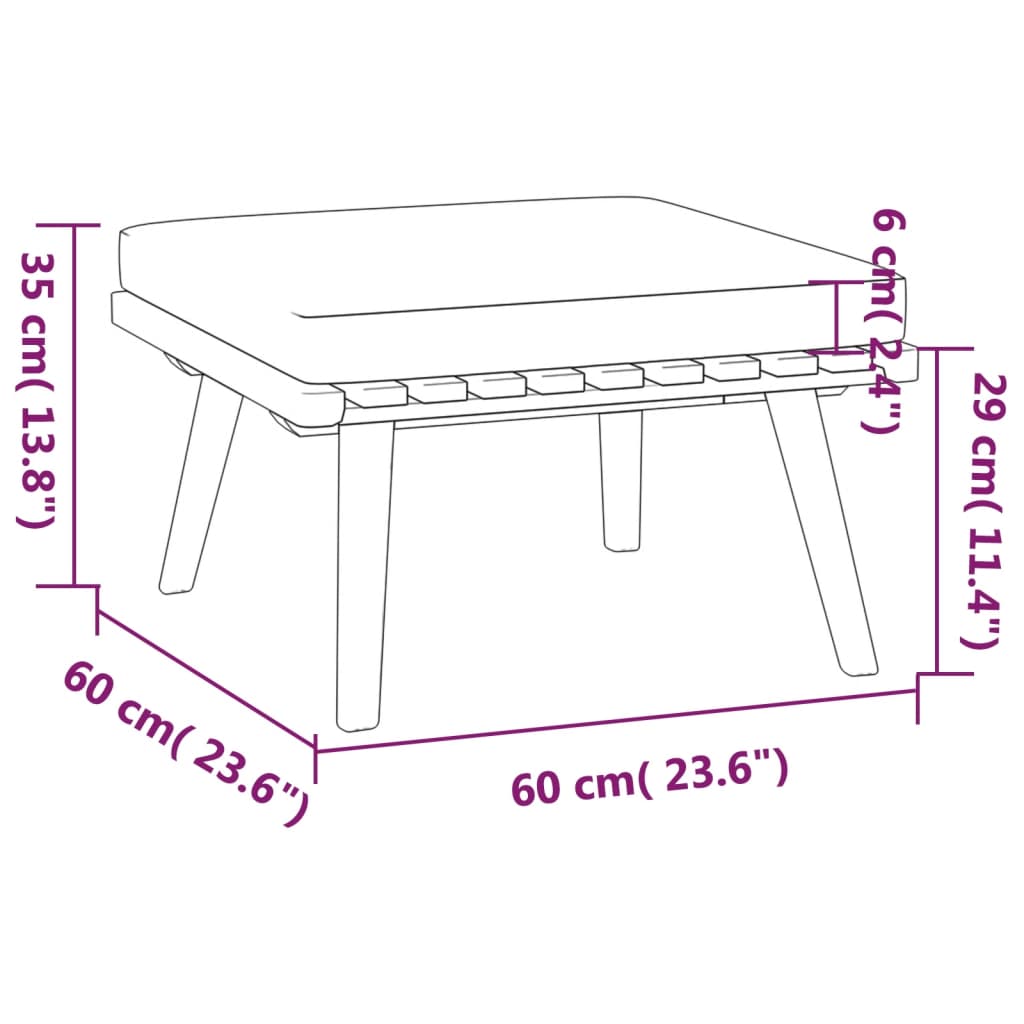 9 Piece Patio Lounge Set With Cushions Solid Acacia Wood