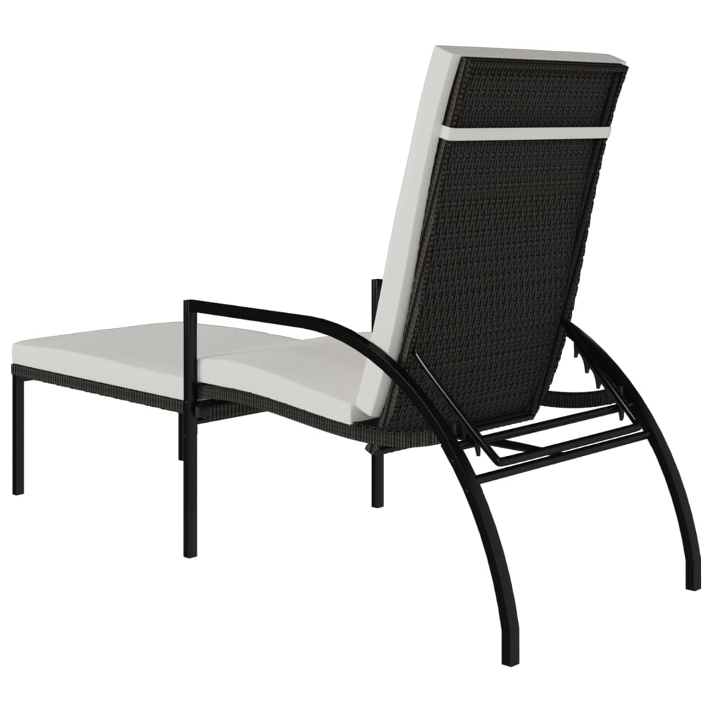 Sun Loungers 2 Pcs With Footrest Pe Rattan