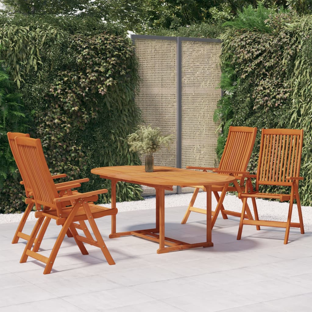 7 Piece Patio Dining Set Solid Wood Eucalyptus