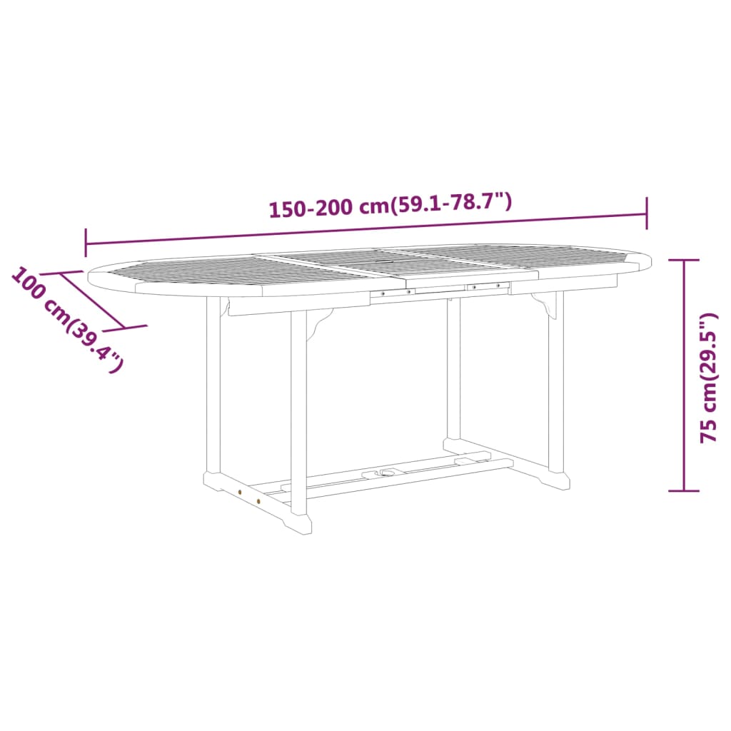 7 Piece Patio Dining Set Solid Wood Eucalyptus