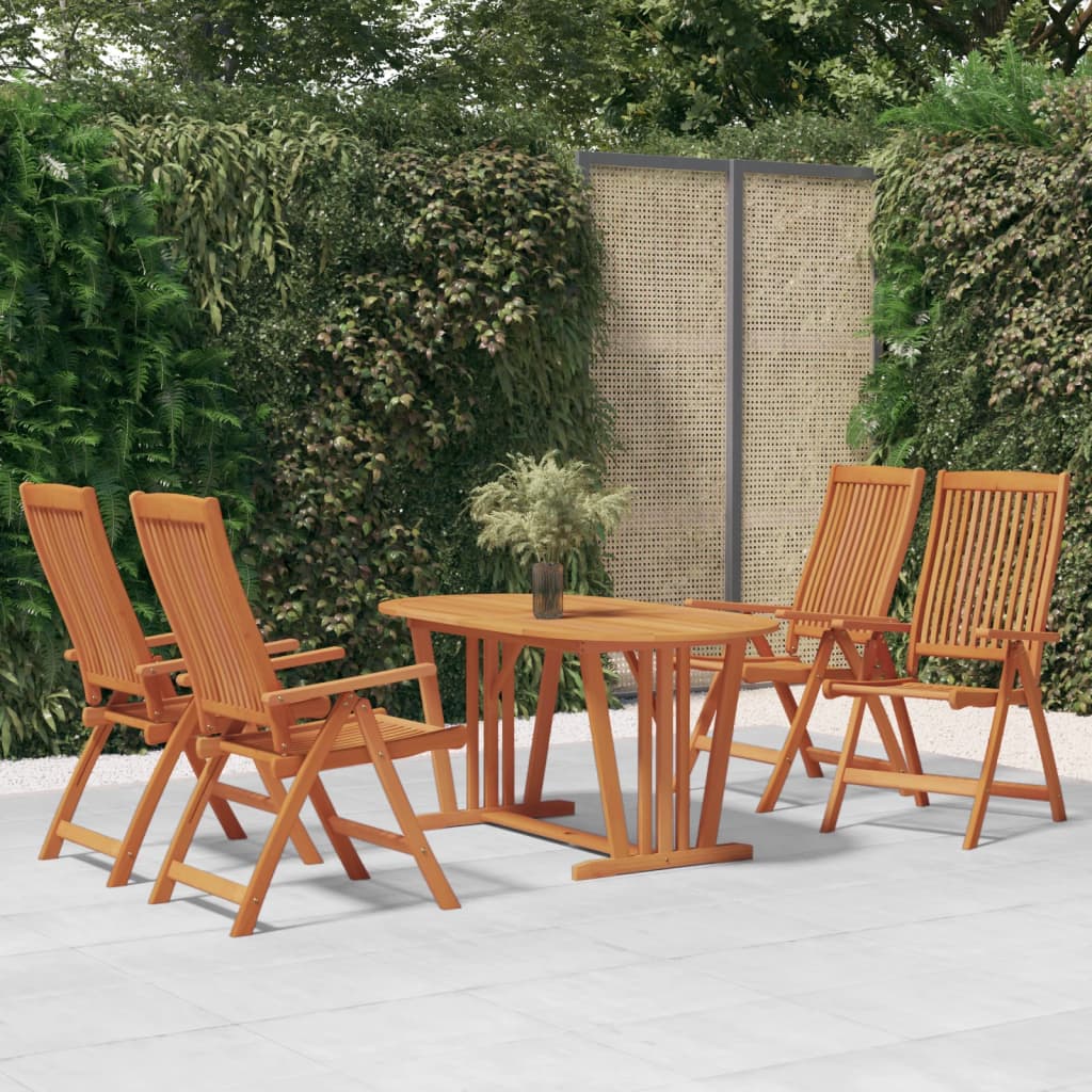 Folding Patio Chairs 2 Pcs Solid Wood Eucalyptus