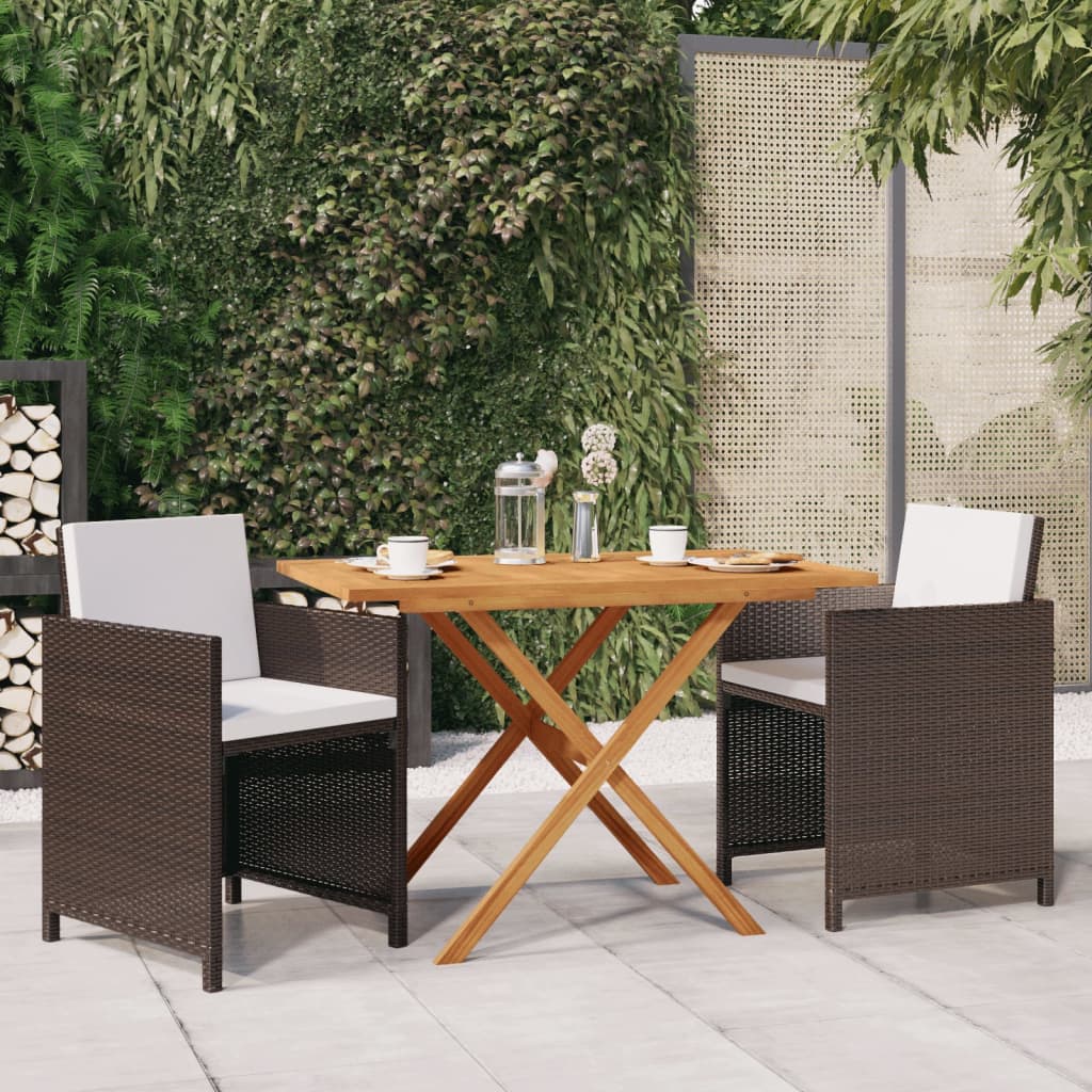 3 Piece Patio Dining Set With Cushions