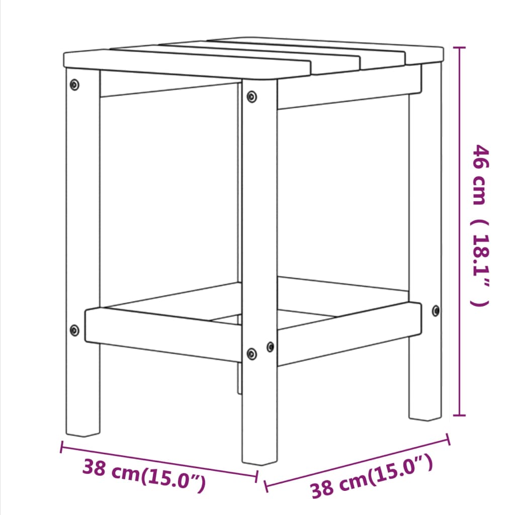 Patio Adirondack Table 15&quot;X15&quot;X18.1&quot; Hdpe