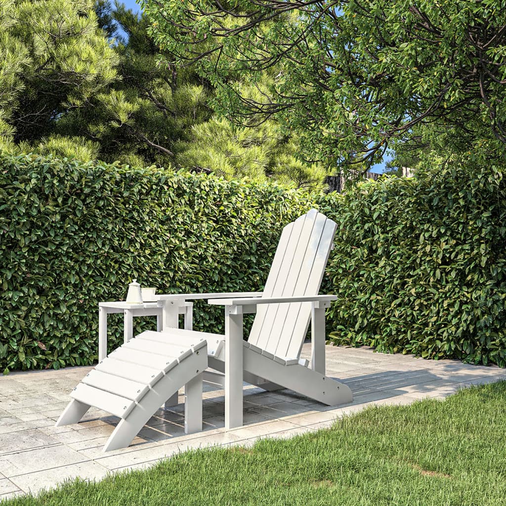 Patio Adirondack Chair With Footstool Hdpe