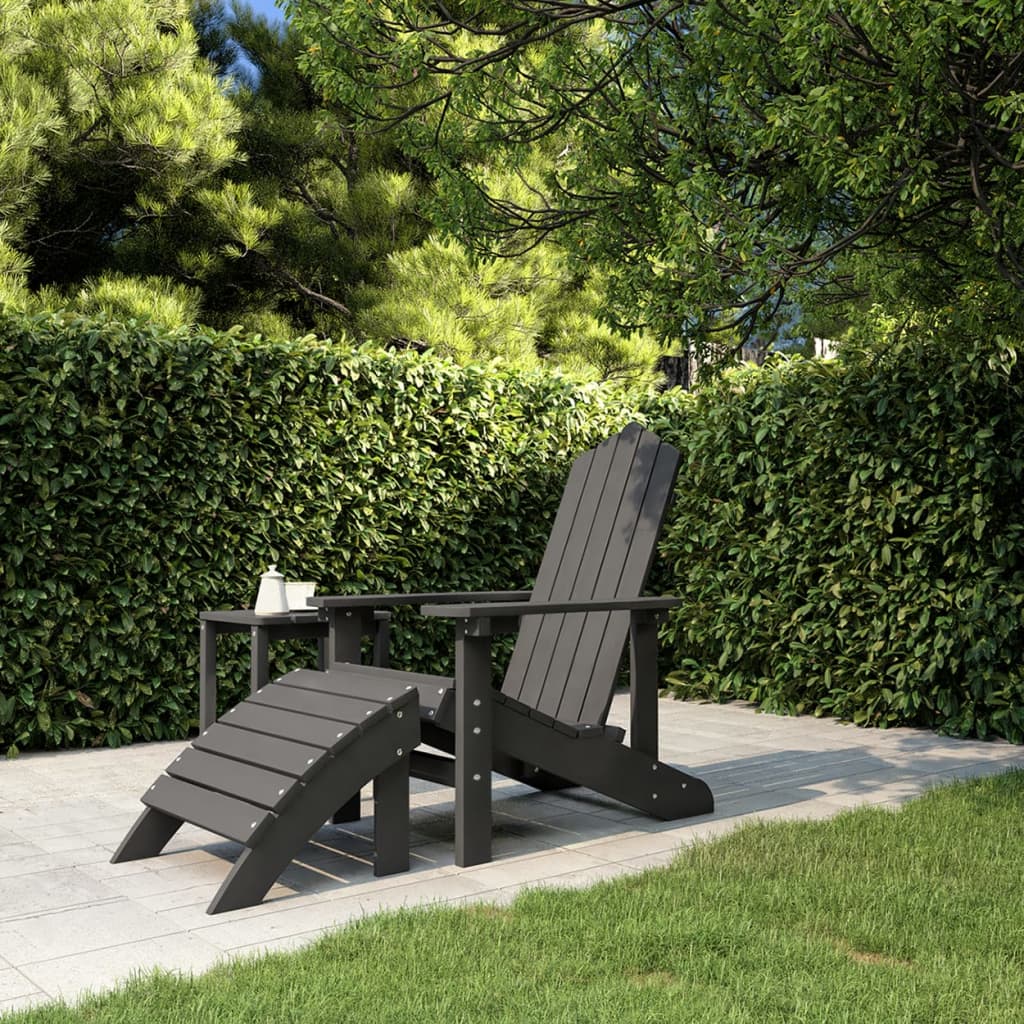 Patio Adirondack Chair With Footstool Hdpe