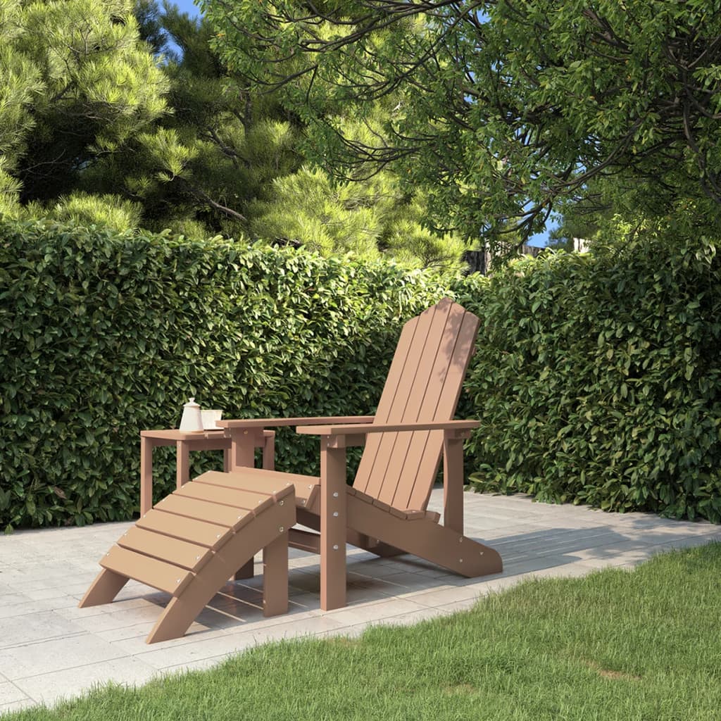 Patio Adirondack Chair With Footstool Hdpe