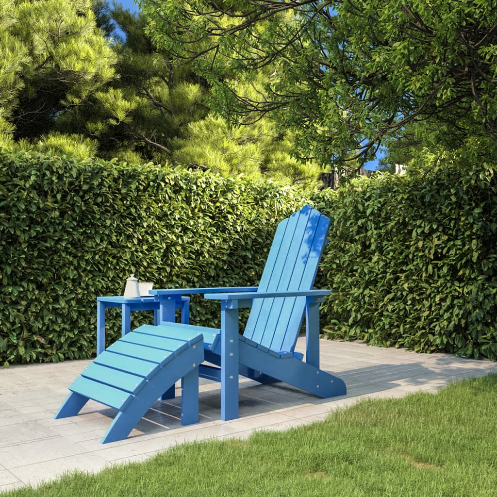 Patio Adirondack Chair With Footstool Hdpe