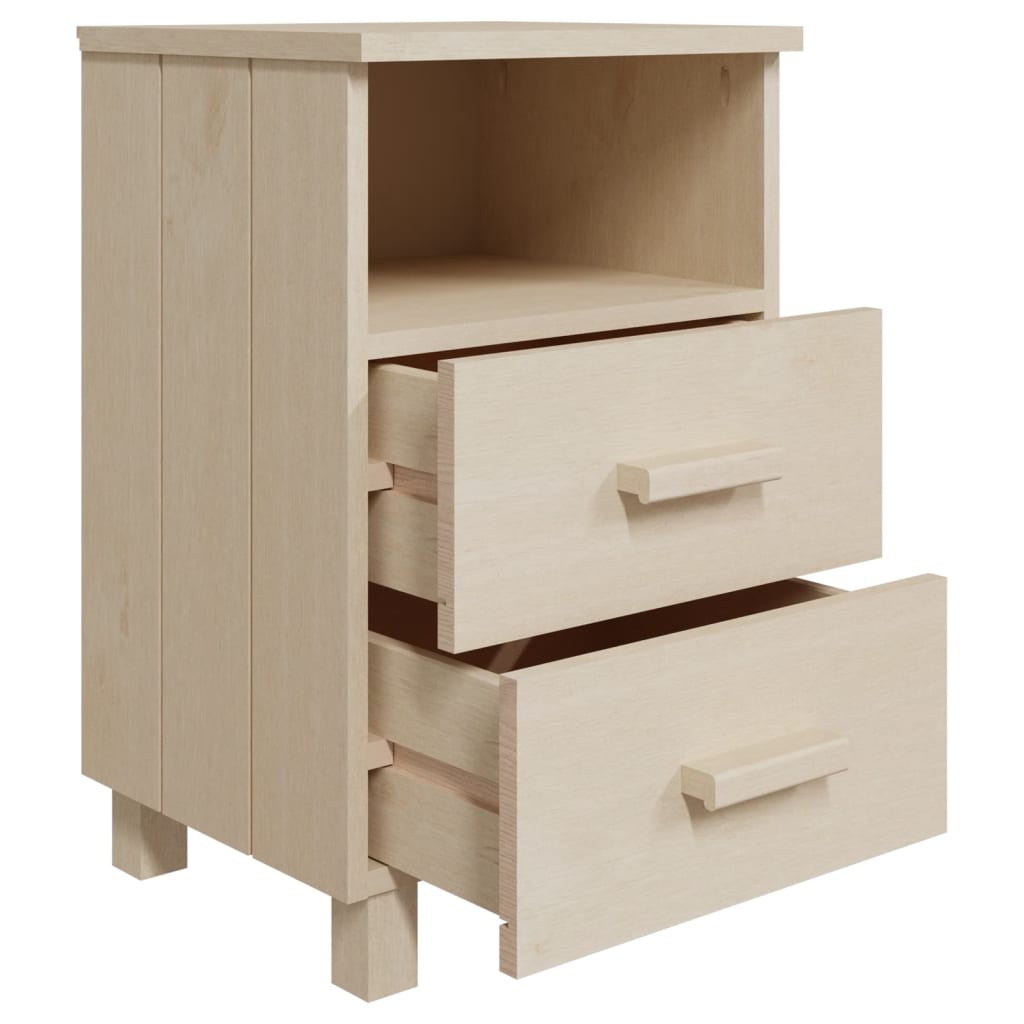 Bedside Cabinet Hamar 15.7&quot;X13.8&quot;X24.4&quot; Solid Wood Pine