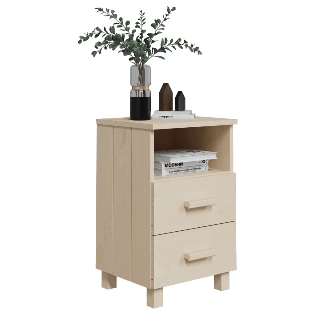 Bedside Cabinet Hamar 15.7&quot;X13.8&quot;X24.4&quot; Solid Wood Pine