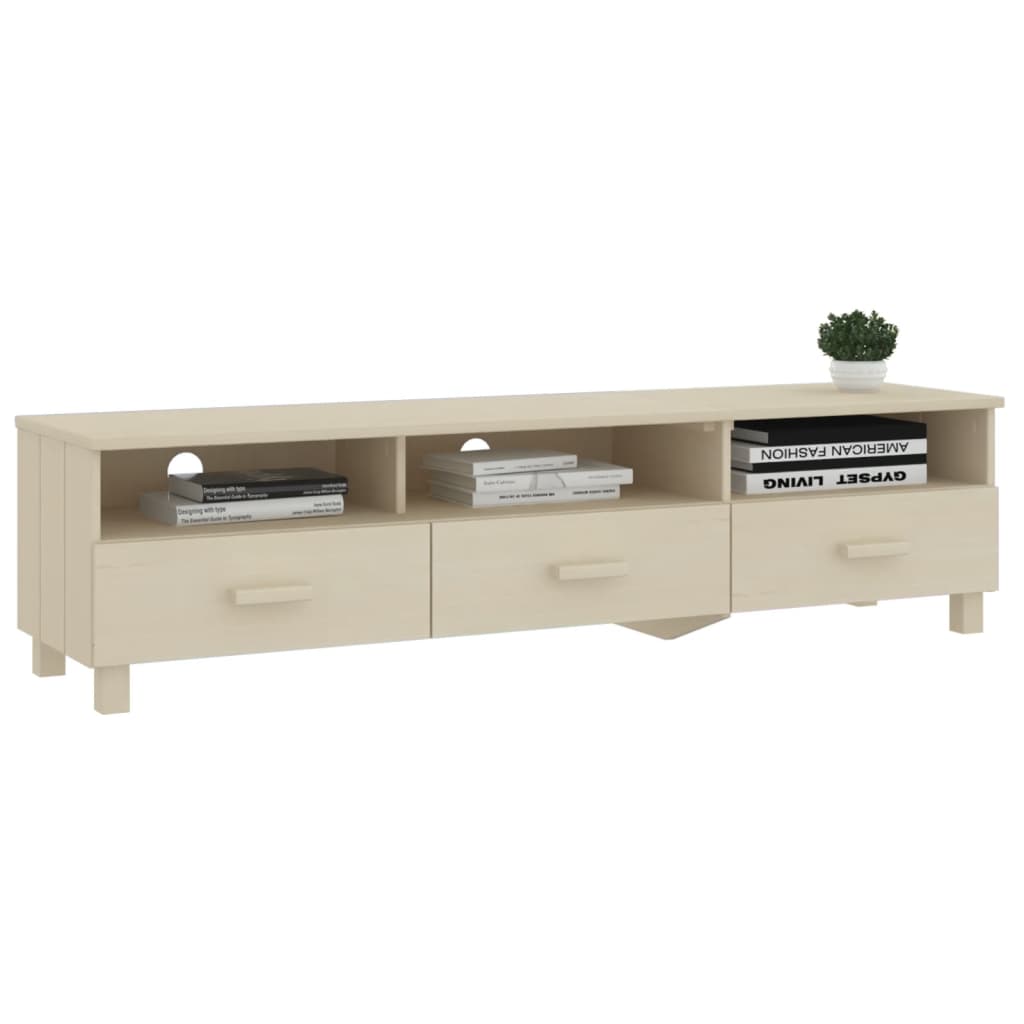 Tv Stand Hamar 62.2&quot;X15.7&quot;X15.7&quot; Solid Wood Pine