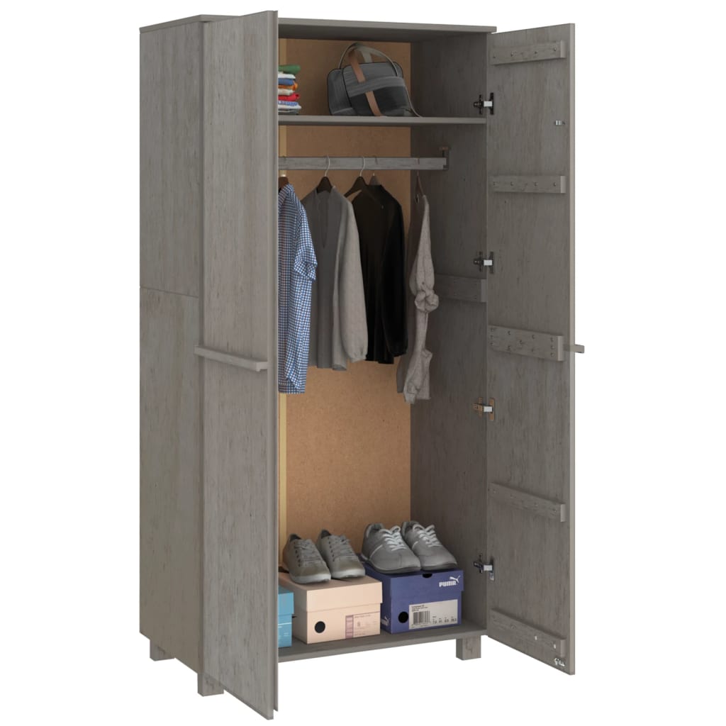 Wardrobe Hamar 35&quot;X19.7&quot;X70.9&quot; Solid Wood Pine