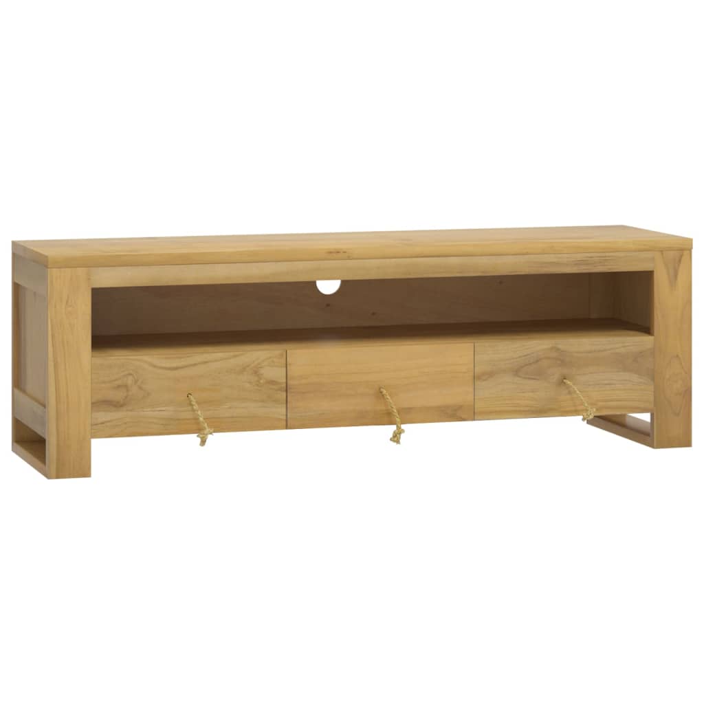 Tv Stand 43.3&quot;X11.8&quot;X13.8&quot; Solid Wood Teak