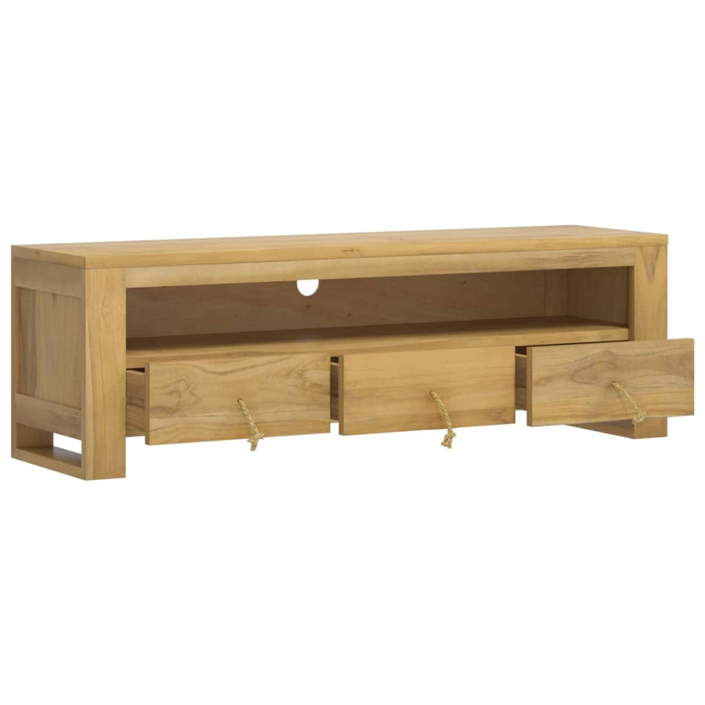 Tv Stand 43.3&quot;X11.8&quot;X13.8&quot; Solid Wood Teak