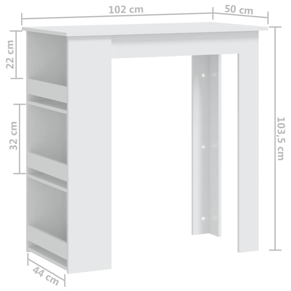 Bar Table With Storage Rack 40.2&quot;X19.7&quot;X40.7&quot; Engineered Wood