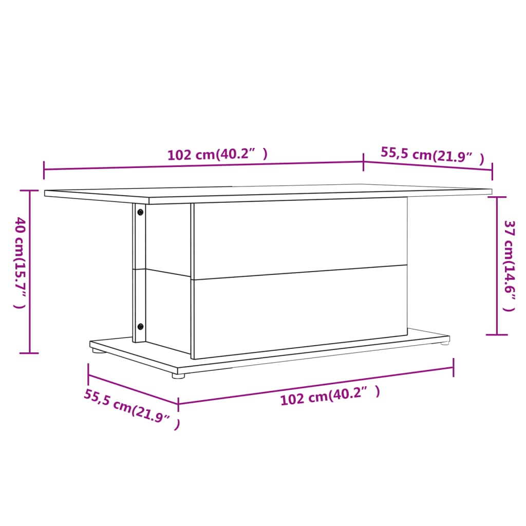 Coffee Table 40.2&quot;X21.9&quot;X15.7&quot; Engineered Wood