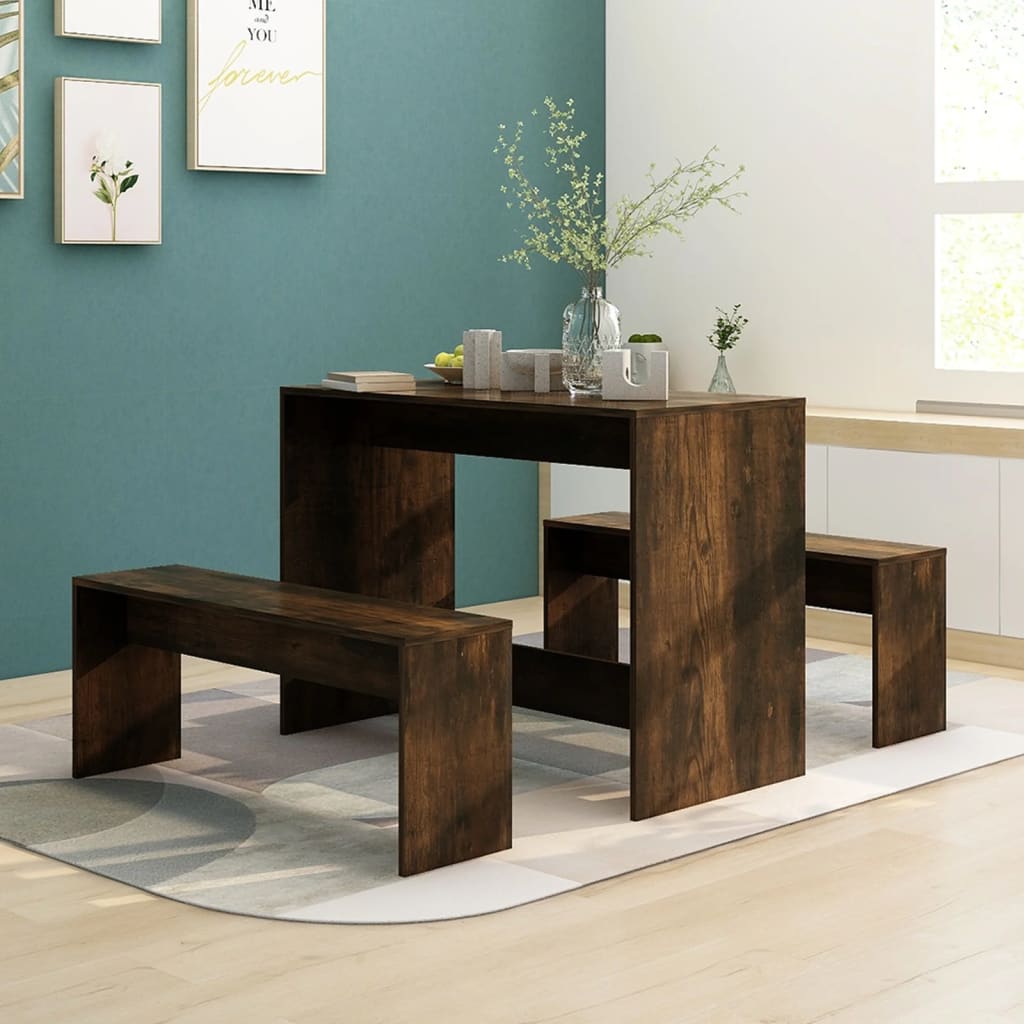 3 Piece Dining Set Engineered Wood