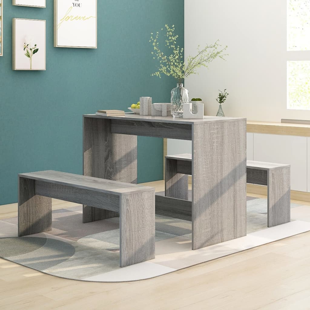 3 Piece Dining Set Engineered Wood