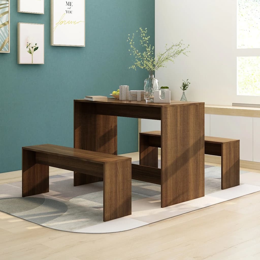 3 Piece Dining Set Engineered Wood