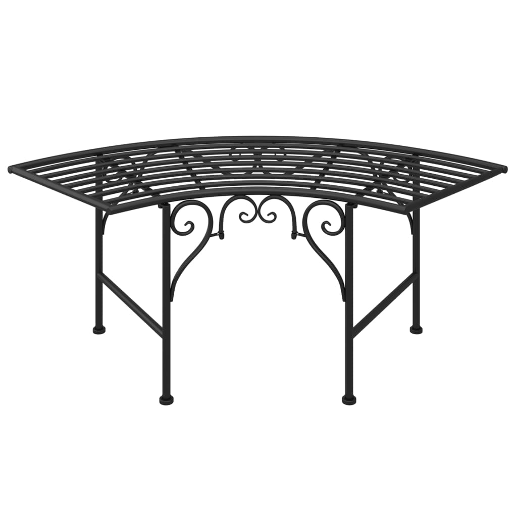 Tree Bench 44.5&quot; Black Steel