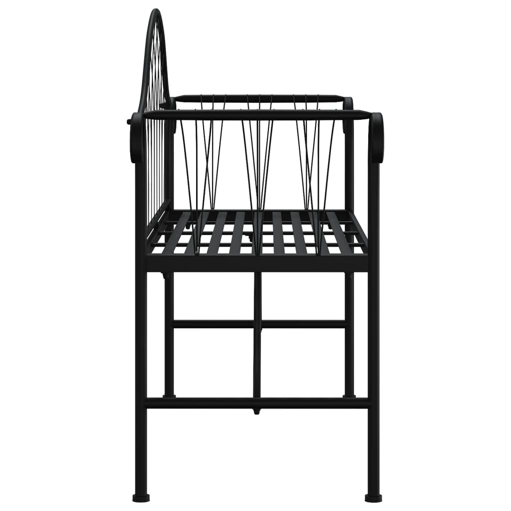 2-Seater Patio Bench 50.4&quot; Black Steel