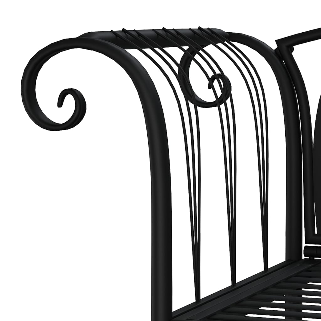 2-Seater Patio Bench 50.4&quot; Black Steel