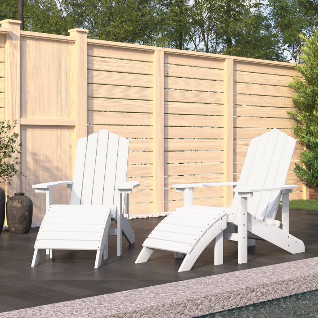 Patio Adirondack Chair With Footstool Hdpe