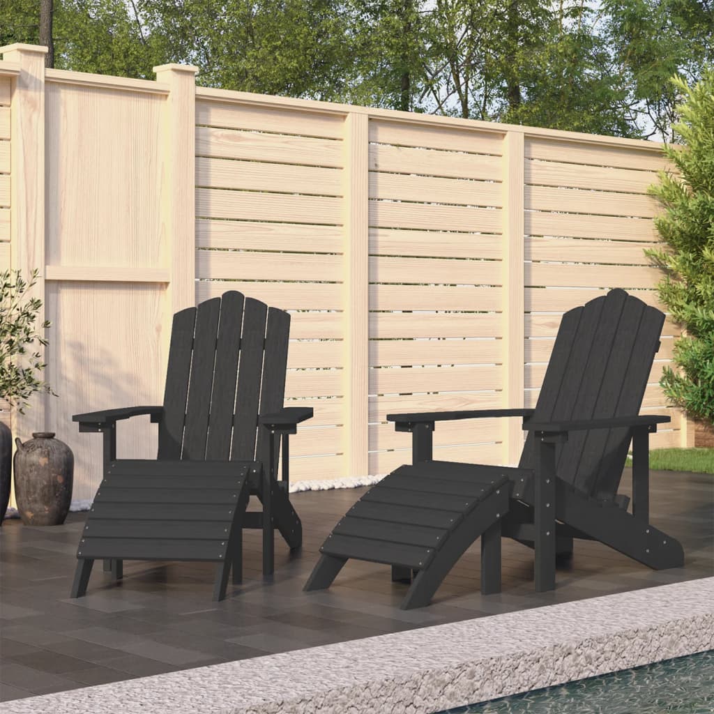 Patio Adirondack Chair With Footstool Hdpe