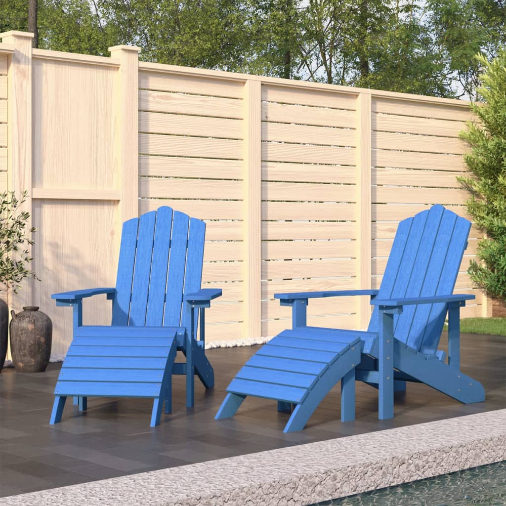 Patio Adirondack Chair With Footstool Hdpe