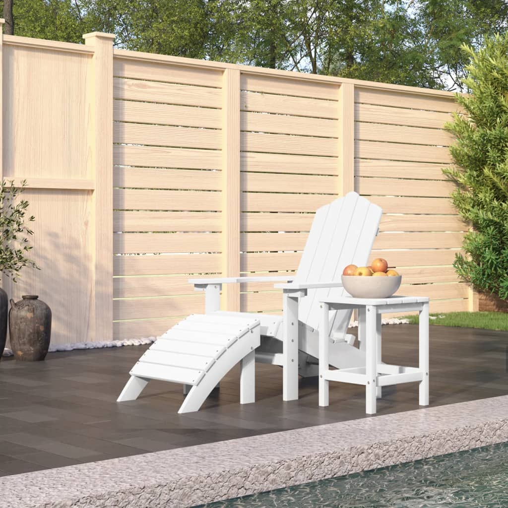 Patio Adirondack Chair With Footstool Hdpe