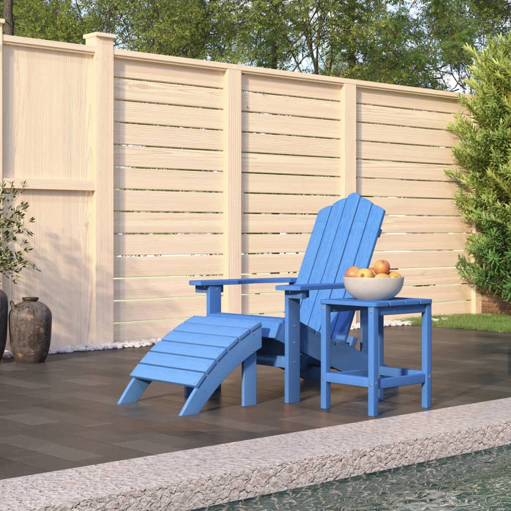 Patio Adirondack Chair With Footstool Hdpe