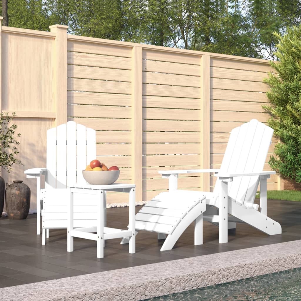 Patio Adirondack Chair With Footstool Hdpe