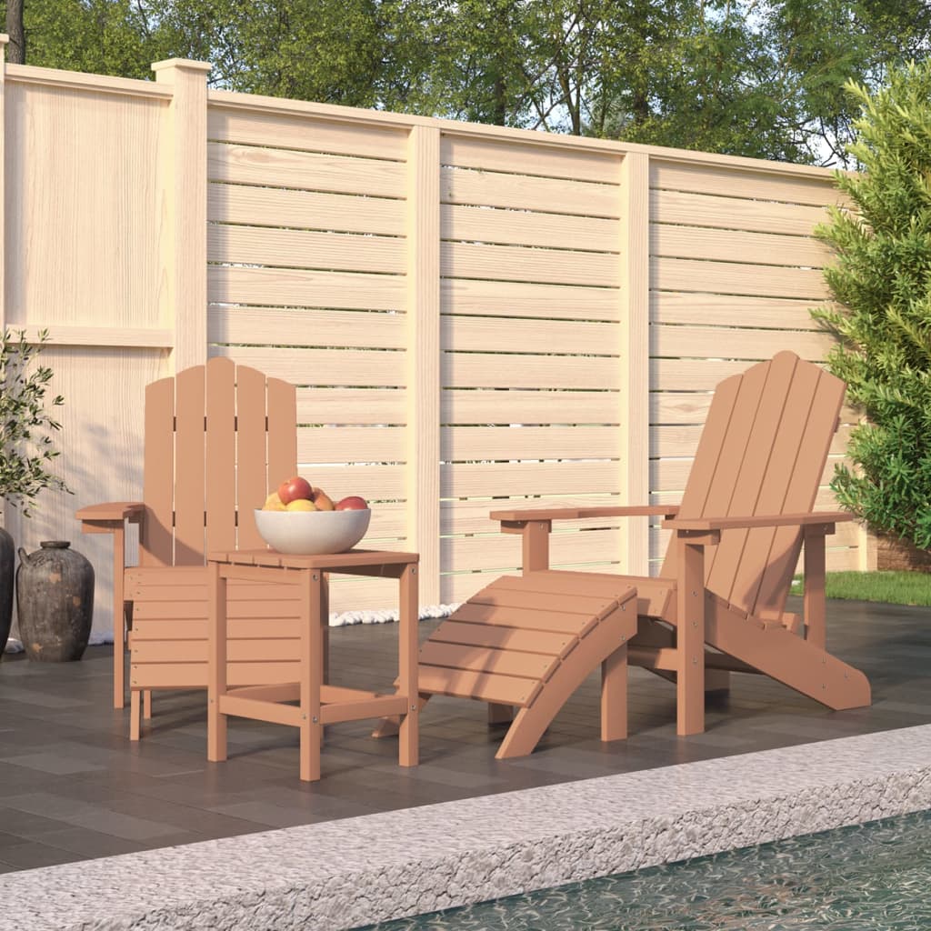 Patio Adirondack Chair With Footstool Hdpe