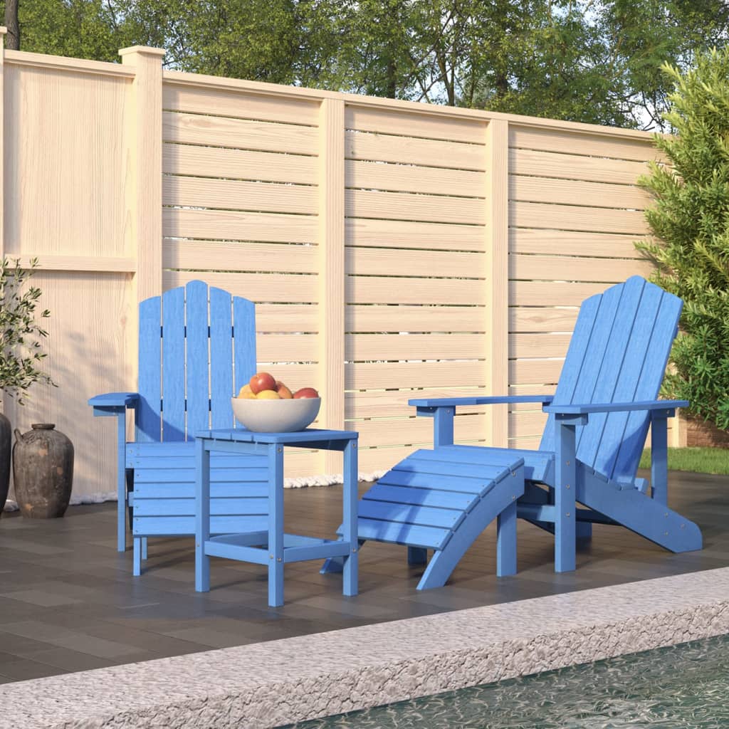 Patio Adirondack Chair With Footstool Hdpe