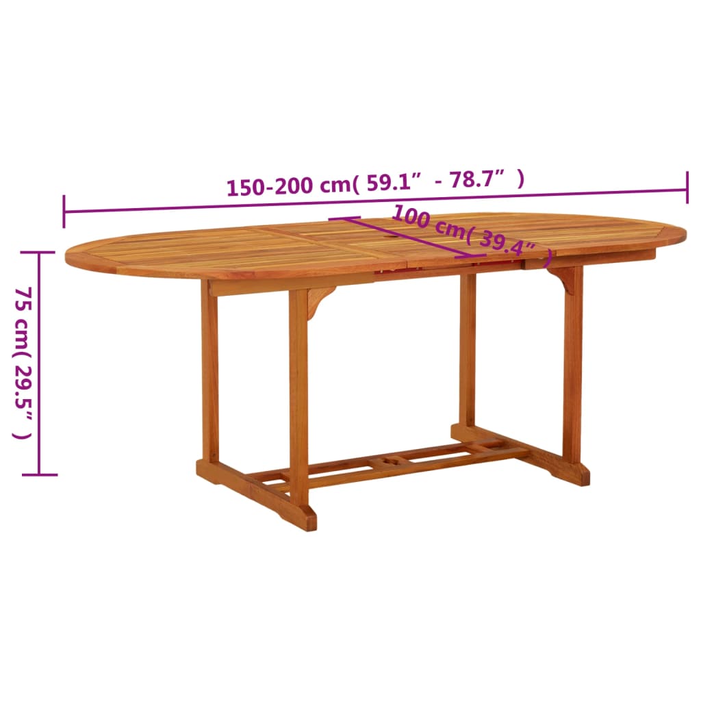 Patio Table 78.7&quot;X39.4&quot;X29.5&quot; Solid Wood Eucalyptus