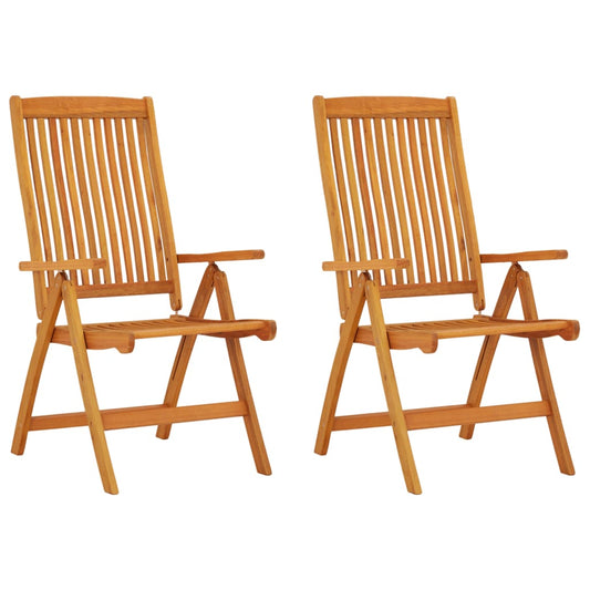 Folding Patio Chairs 2 Pcs Solid Wood Eucalyptus