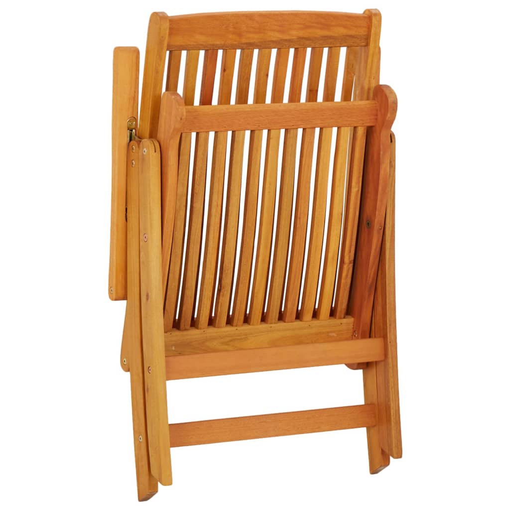 Folding Patio Chairs 2 Pcs Solid Wood Eucalyptus