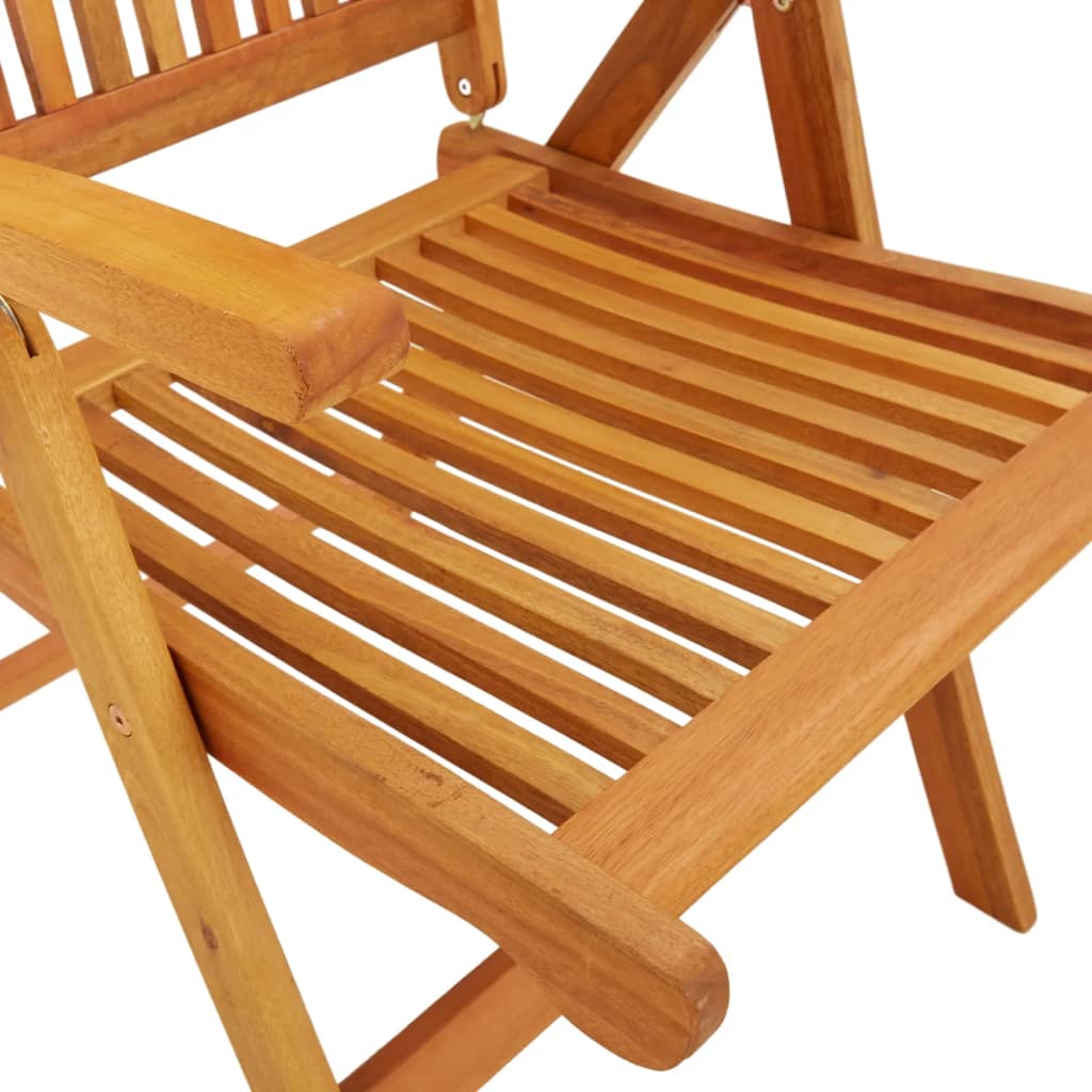 Folding Patio Chairs 2 Pcs Solid Wood Eucalyptus