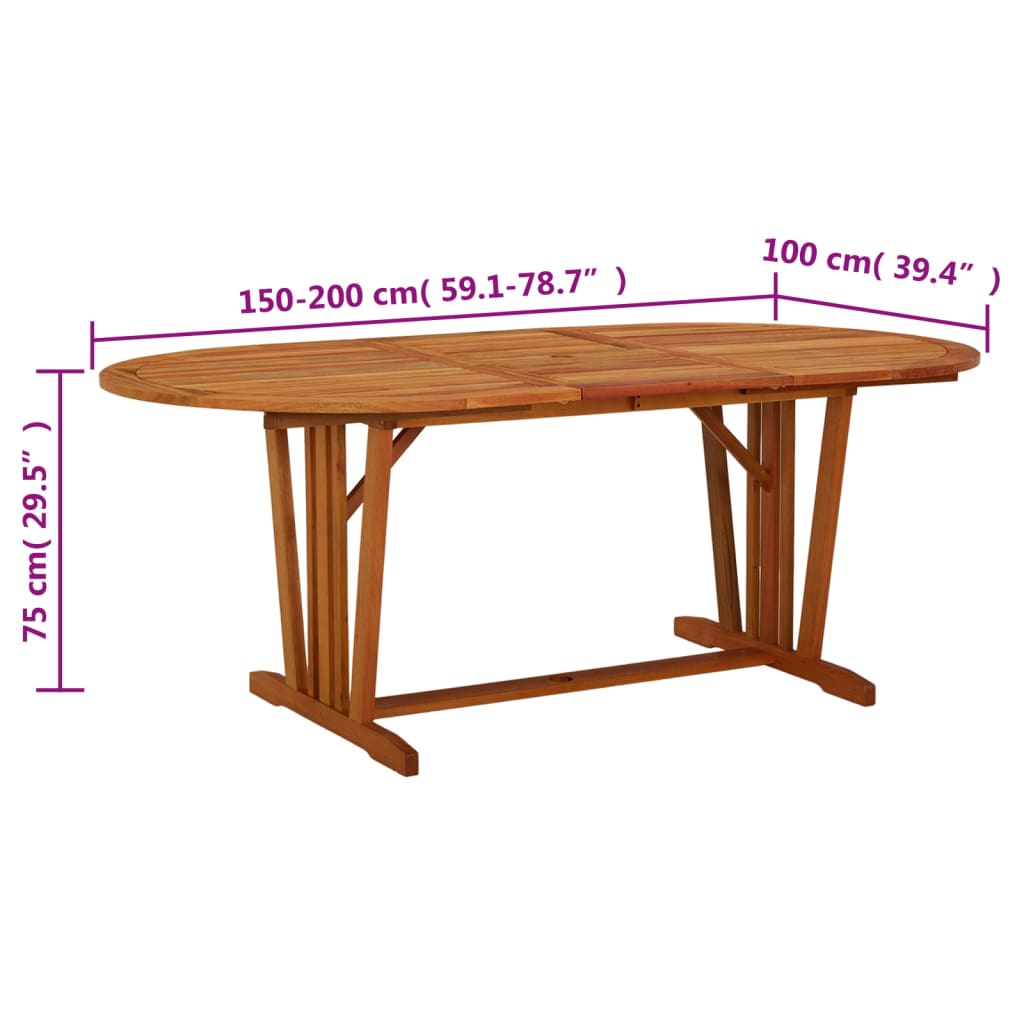 Patio Table 78.7&quot;X39.4&quot;X29.5&quot; Solid Wood Eucalyptus