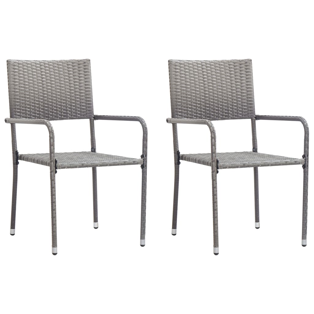 Patio Dining Chairs 4 Pcs Stackable Poly Rattan