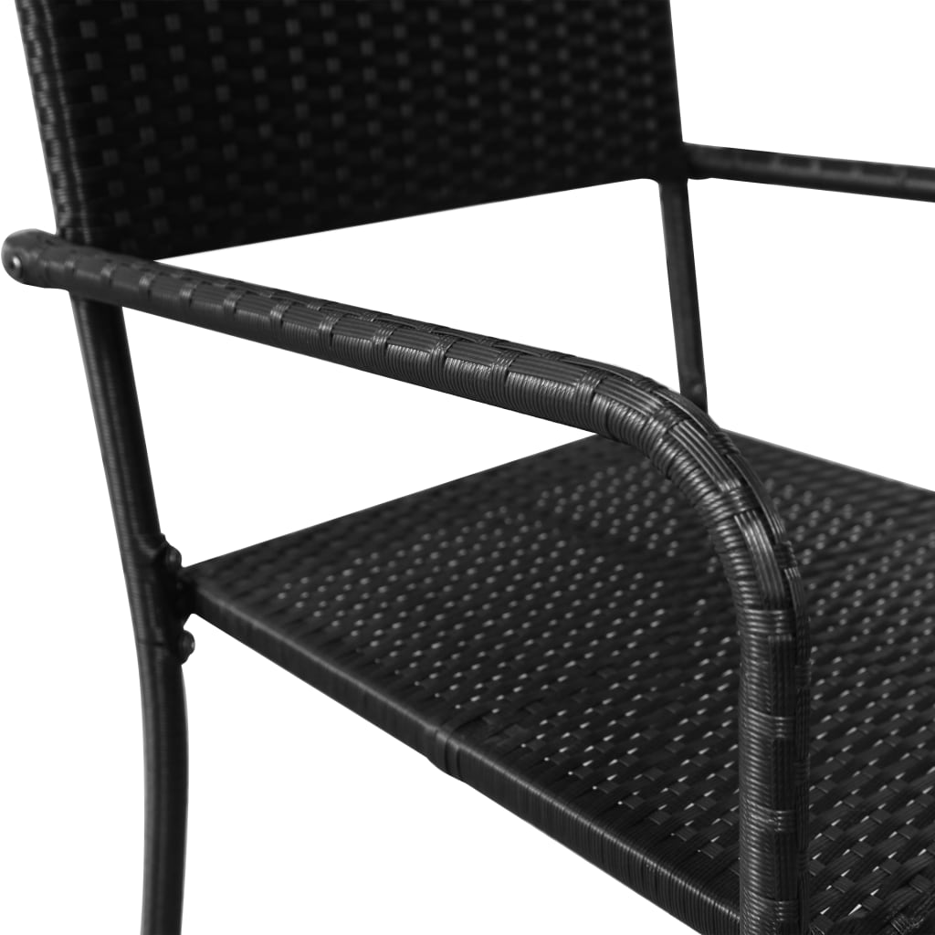 Patio Dining Chairs 4 Pcs Stackable Poly Rattan