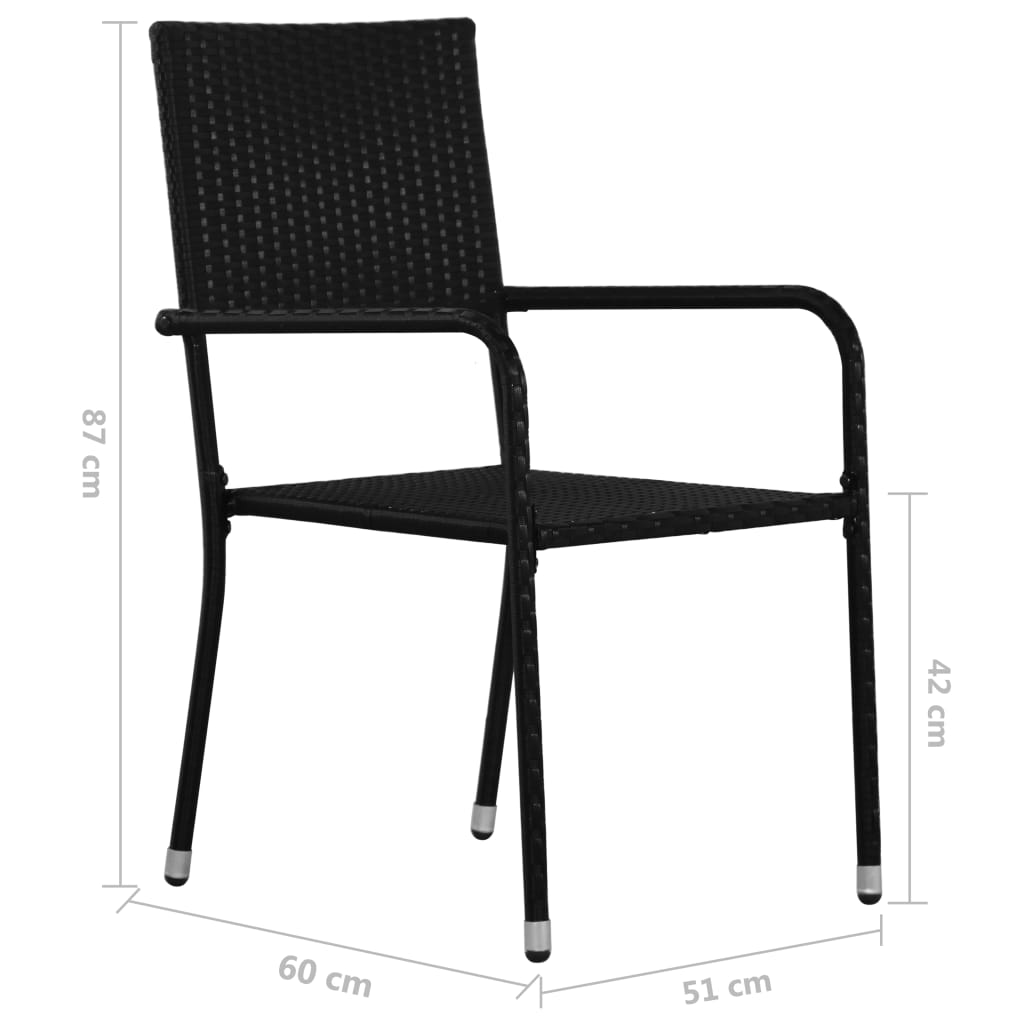 Patio Dining Chairs 4 Pcs Stackable Poly Rattan