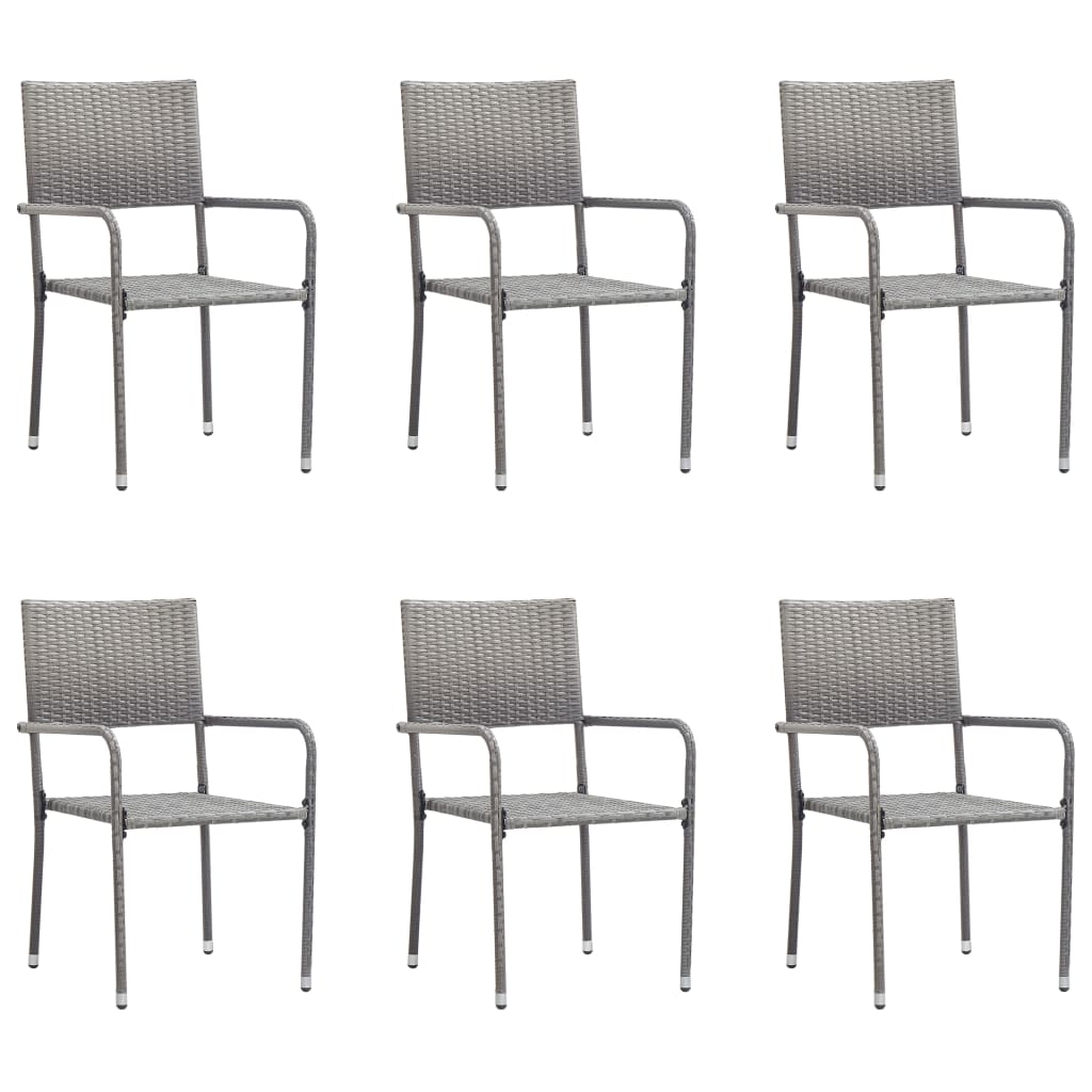 Patio Dining Chairs 4 Pcs Stackable Poly Rattan